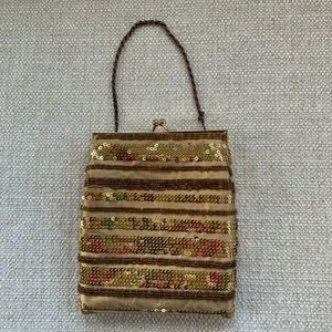 Sequined gold purse